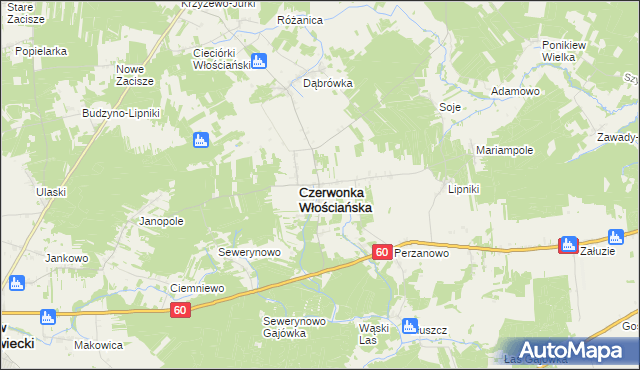 mapa Czerwonka Szlachecka, Czerwonka Szlachecka na mapie Targeo