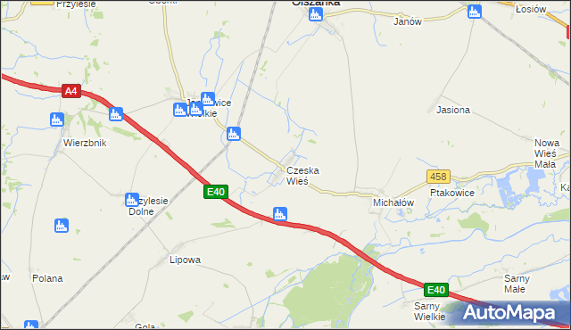 mapa Czeska Wieś, Czeska Wieś na mapie Targeo