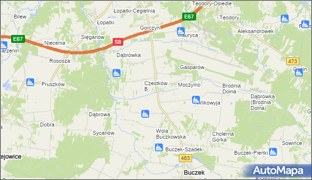 mapa Czestków F, Czestków F na mapie Targeo