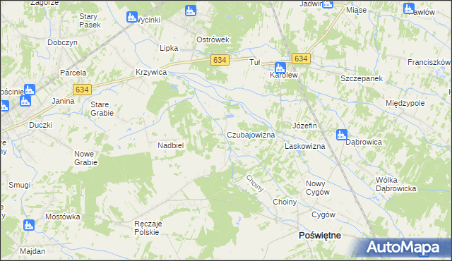 mapa Czubajowizna, Czubajowizna na mapie Targeo