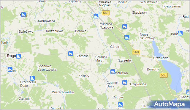 mapa Czumsk Mały, Czumsk Mały na mapie Targeo