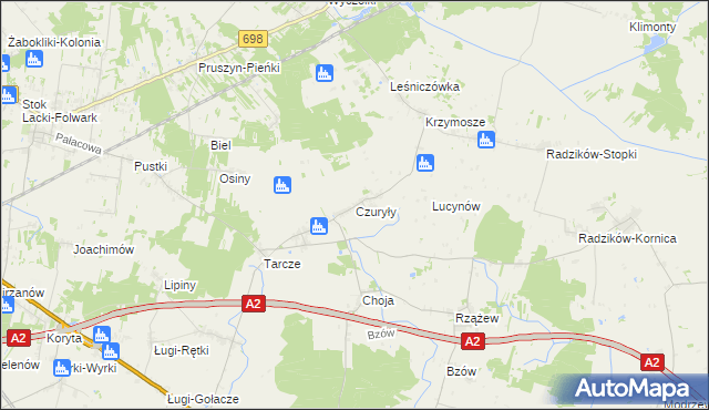 mapa Czuryły, Czuryły na mapie Targeo