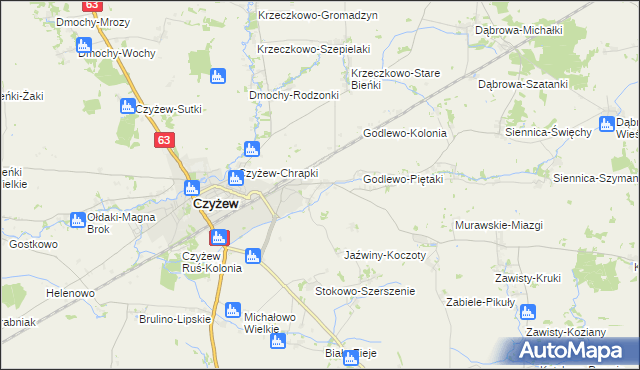 mapa Czyżew-Siedliska, Czyżew-Siedliska na mapie Targeo