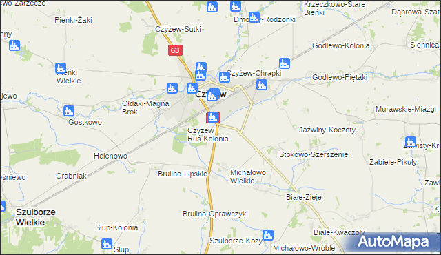 mapa Czyżew-Złote Jabłko, Czyżew-Złote Jabłko na mapie Targeo