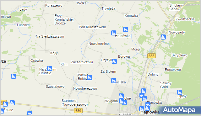 mapa Czyżyki, Czyżyki na mapie Targeo