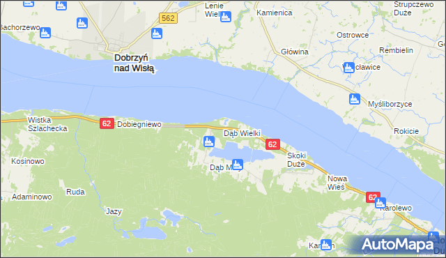 mapa Dąb Wielki, Dąb Wielki na mapie Targeo