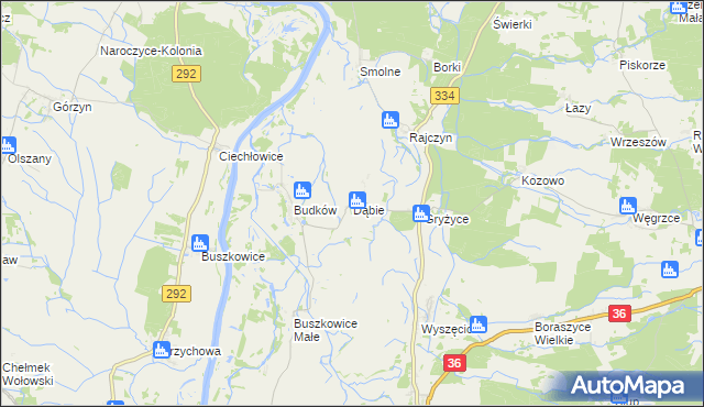 mapa Dąbie gmina Wińsko, Dąbie gmina Wińsko na mapie Targeo