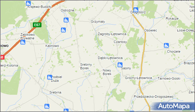 mapa Dąbki-Łętownica, Dąbki-Łętownica na mapie Targeo