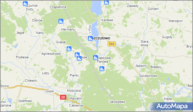 mapa Dąbkowa Parowa, Dąbkowa Parowa na mapie Targeo