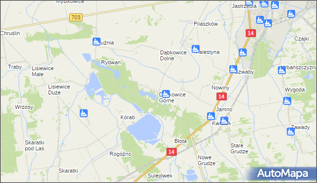 mapa Dąbkowice Górne, Dąbkowice Górne na mapie Targeo