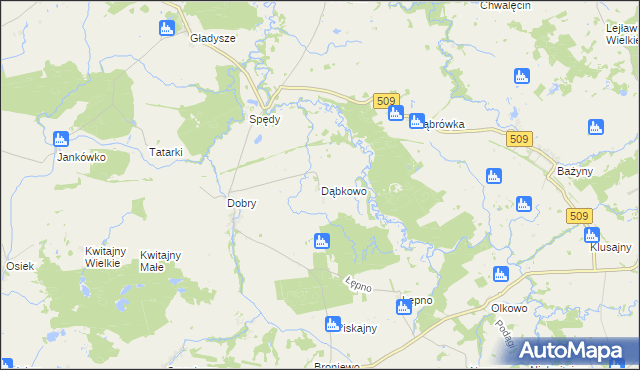 mapa Dąbkowo, Dąbkowo na mapie Targeo