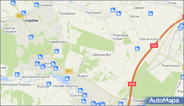 mapa Dąbrowa-Bór, Dąbrowa-Bór na mapie Targeo