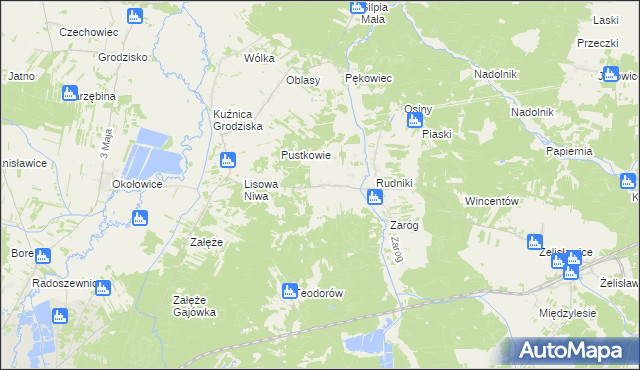 mapa Dąbrowa gmina Koniecpol, Dąbrowa gmina Koniecpol na mapie Targeo