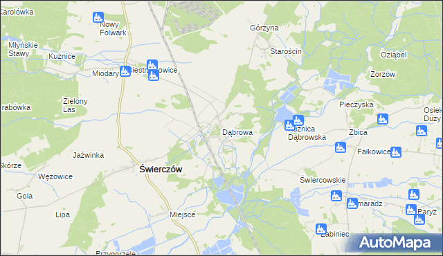 mapa Dąbrowa gmina Świerczów, Dąbrowa gmina Świerczów na mapie Targeo