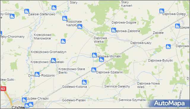 mapa Dąbrowa-Michałki, Dąbrowa-Michałki na mapie Targeo