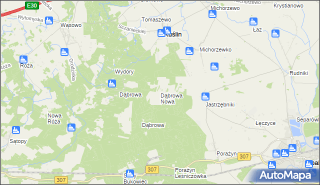 mapa Dąbrowa Nowa, Dąbrowa Nowa na mapie Targeo