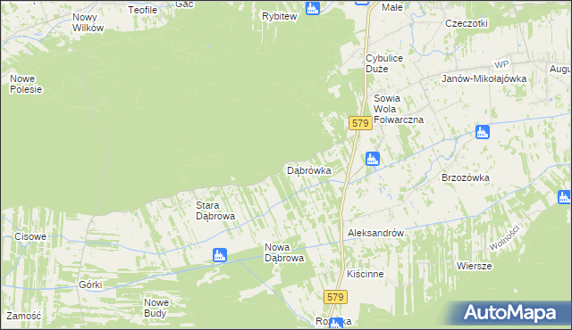 mapa Dąbrówka gmina Czosnów, Dąbrówka gmina Czosnów na mapie Targeo