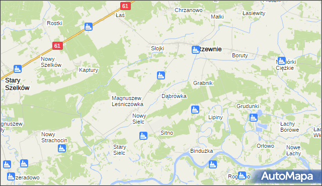 mapa Dąbrówka gmina Rzewnie, Dąbrówka gmina Rzewnie na mapie Targeo