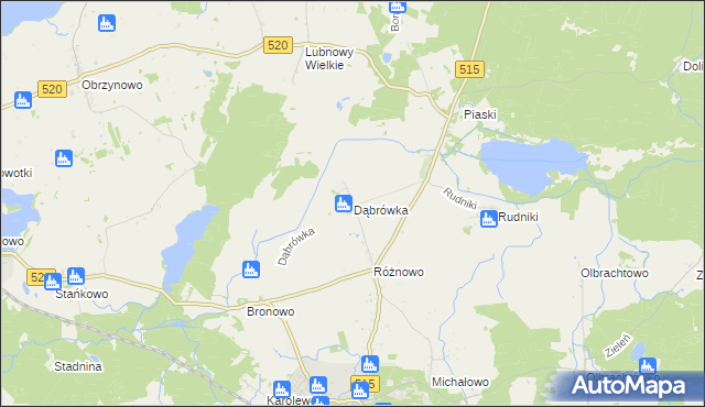 mapa Dąbrówka gmina Susz, Dąbrówka gmina Susz na mapie Targeo