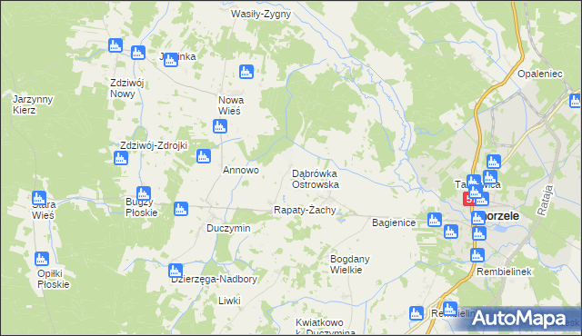 mapa Dąbrówka Ostrowska, Dąbrówka Ostrowska na mapie Targeo