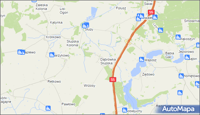 mapa Dąbrówka Słupska, Dąbrówka Słupska na mapie Targeo