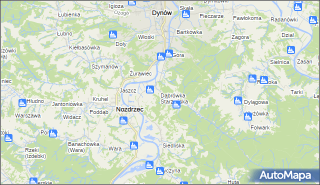 mapa Dąbrówka Starzeńska, Dąbrówka Starzeńska na mapie Targeo