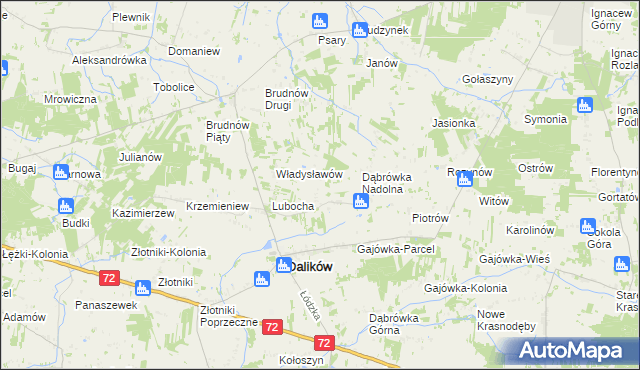 mapa Dąbrówka Woźnicka, Dąbrówka Woźnicka na mapie Targeo