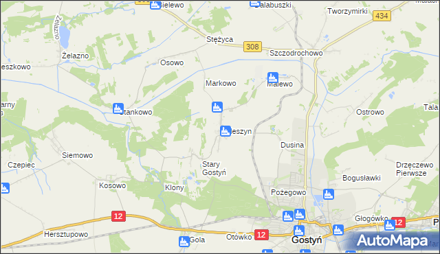 mapa Daleszyn, Daleszyn na mapie Targeo