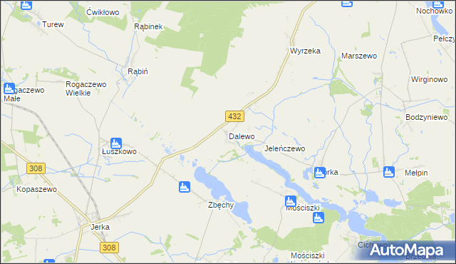 mapa Dalewo gmina Śrem, Dalewo gmina Śrem na mapie Targeo