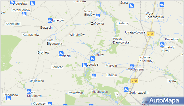 mapa Dańków gmina Błędów, Dańków gmina Błędów na mapie Targeo