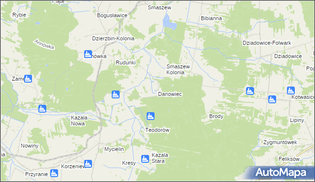 mapa Danowiec, Danowiec na mapie Targeo