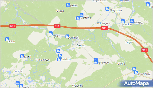 mapa Dargiń, Dargiń na mapie Targeo