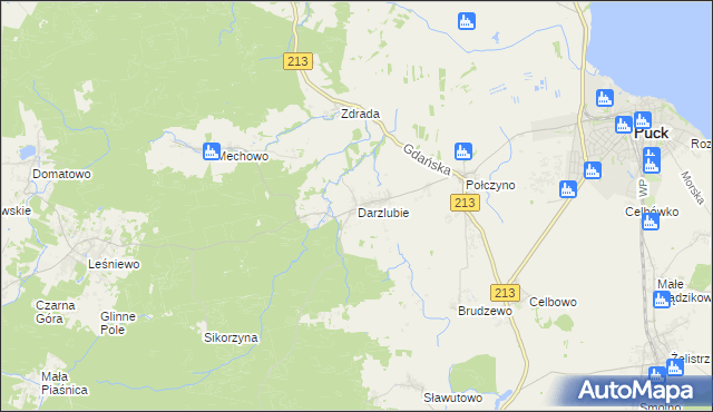 mapa Darzlubie, Darzlubie na mapie Targeo
