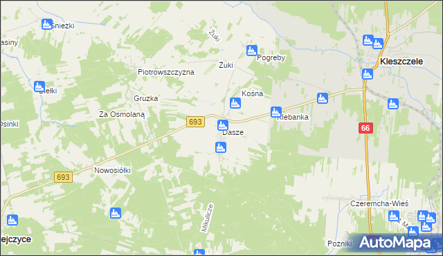 mapa Dasze, Dasze na mapie Targeo