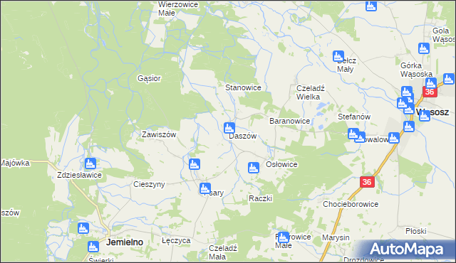 mapa Daszów, Daszów na mapie Targeo