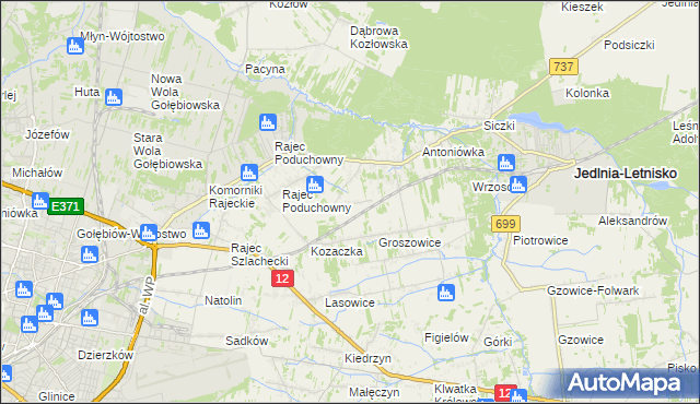 mapa Dawidów gmina Jedlnia-Letnisko, Dawidów gmina Jedlnia-Letnisko na mapie Targeo