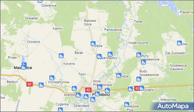 mapa Dęba-Majstry, Dęba-Majstry na mapie Targeo