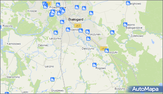 mapa Dębczyno, Dębczyno na mapie Targeo