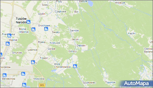 mapa Dębiaki, Dębiaki na mapie Targeo