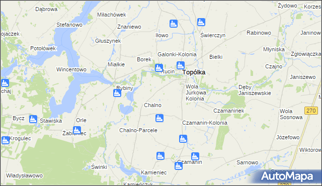 mapa Dębianki gmina Topólka, Dębianki gmina Topólka na mapie Targeo