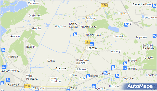 mapa Dębicz gmina Kramsk, Dębicz gmina Kramsk na mapie Targeo