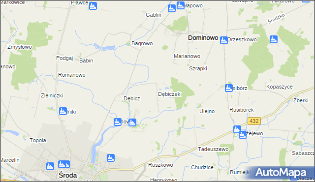 mapa Dębiczek, Dębiczek na mapie Targeo