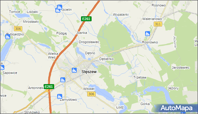 mapa Dębienko, Dębienko na mapie Targeo