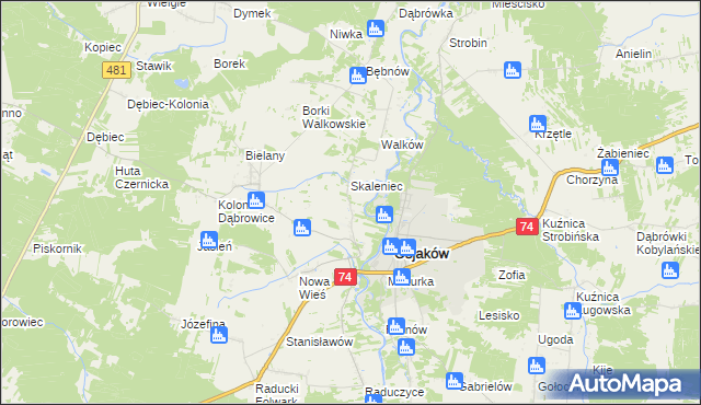 mapa Dębina gmina Osjaków, Dębina gmina Osjaków na mapie Targeo