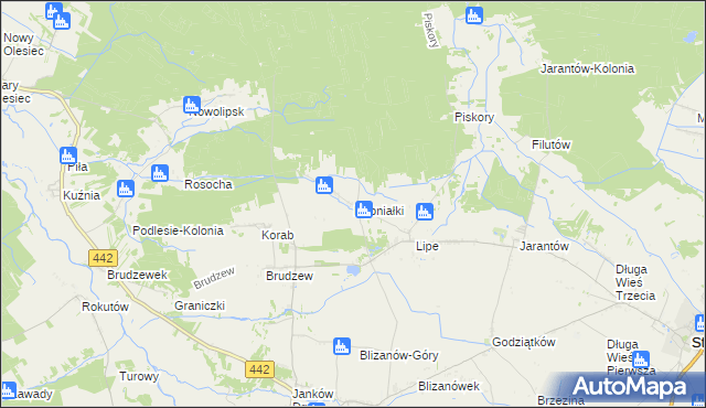 mapa Dębniałki gmina Blizanów, Dębniałki gmina Blizanów na mapie Targeo