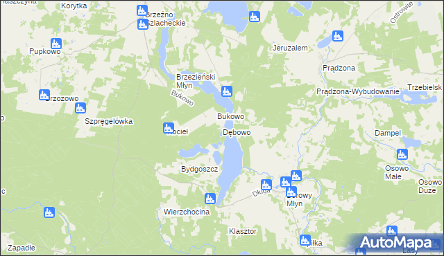 mapa Dębowo gmina Lipnica, Dębowo gmina Lipnica na mapie Targeo