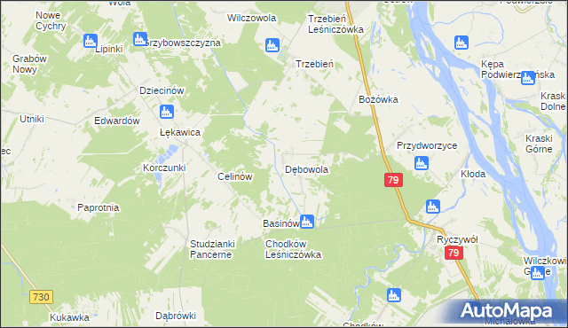 mapa Dębowola, Dębowola na mapie Targeo