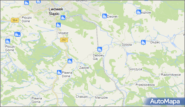 mapa Dębowy Gaj, Dębowy Gaj na mapie Targeo