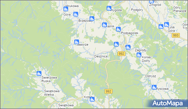 mapa Desznica, Desznica na mapie Targeo