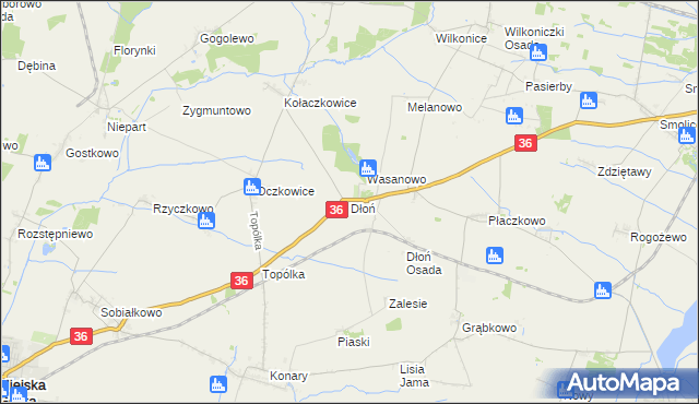 mapa Dłoń, Dłoń na mapie Targeo